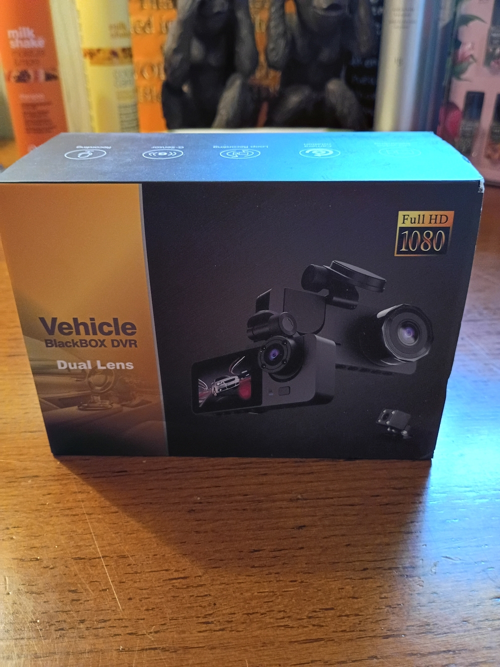 Vehicle BlackBOX DVR Dual Lens Dash Camera - Black